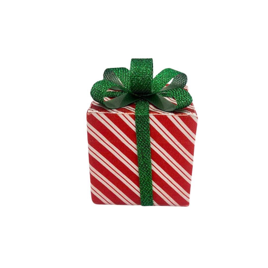 Caja Regalo Rayas Rojo Blanco