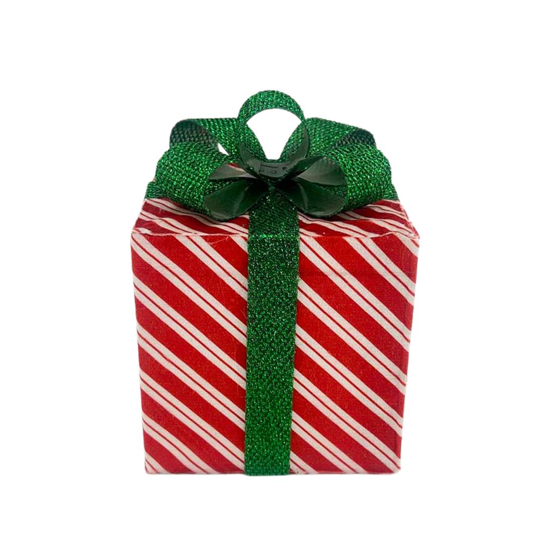 Caja Regalo Rayas Rojo Blanco