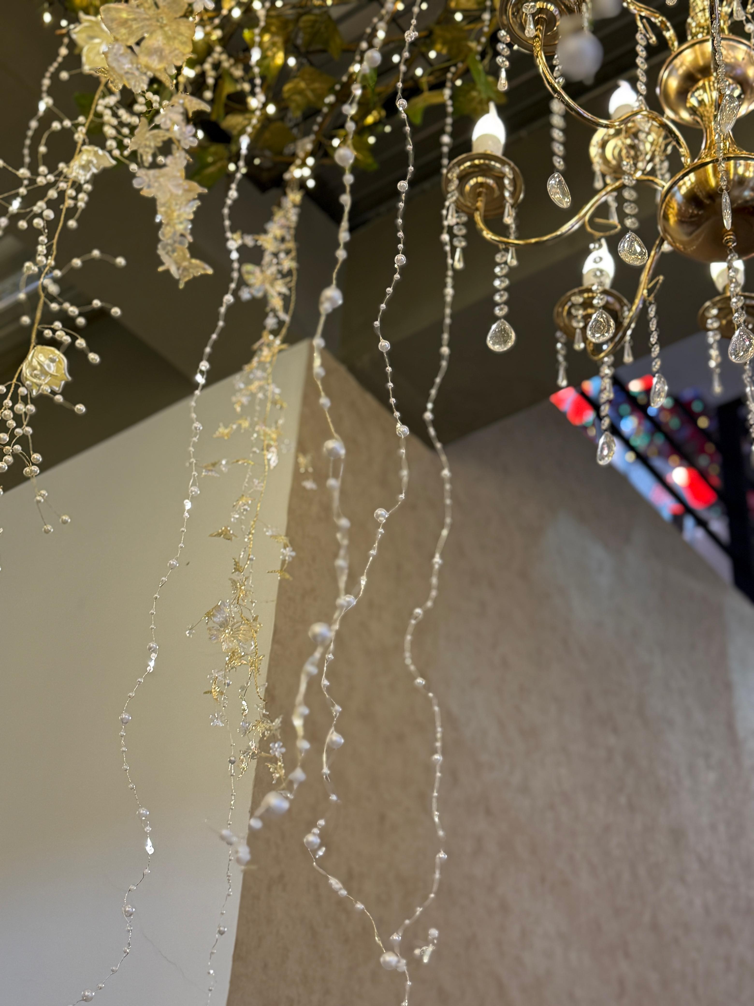 Luz Cortina Alambre Cálida Perlas