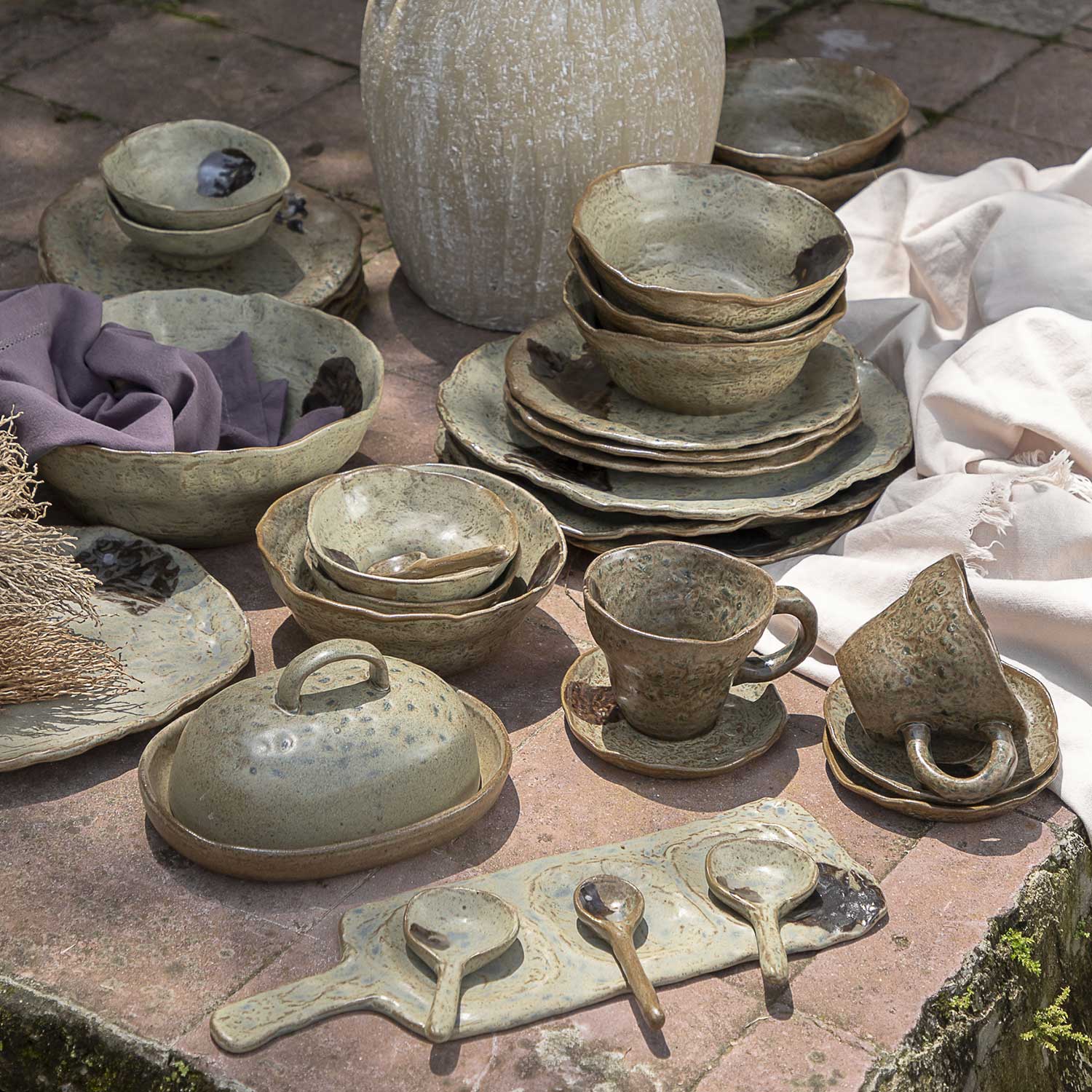 Set de Pocillos y Platos Rustic