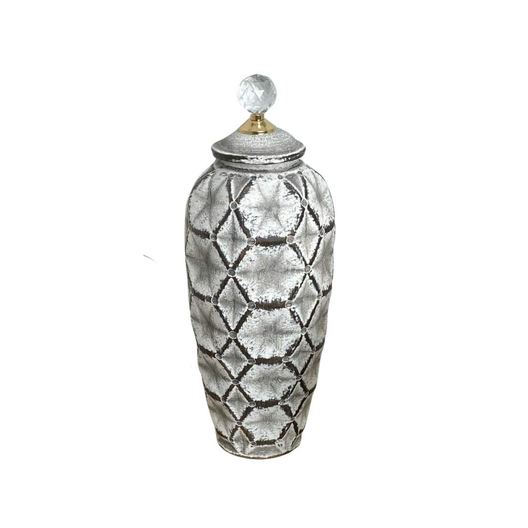 Ánfora Hexágonos Gris