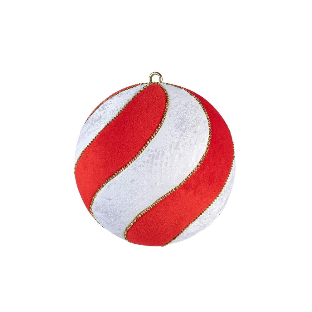 Bola Velvet Ondas Blanco Rojo