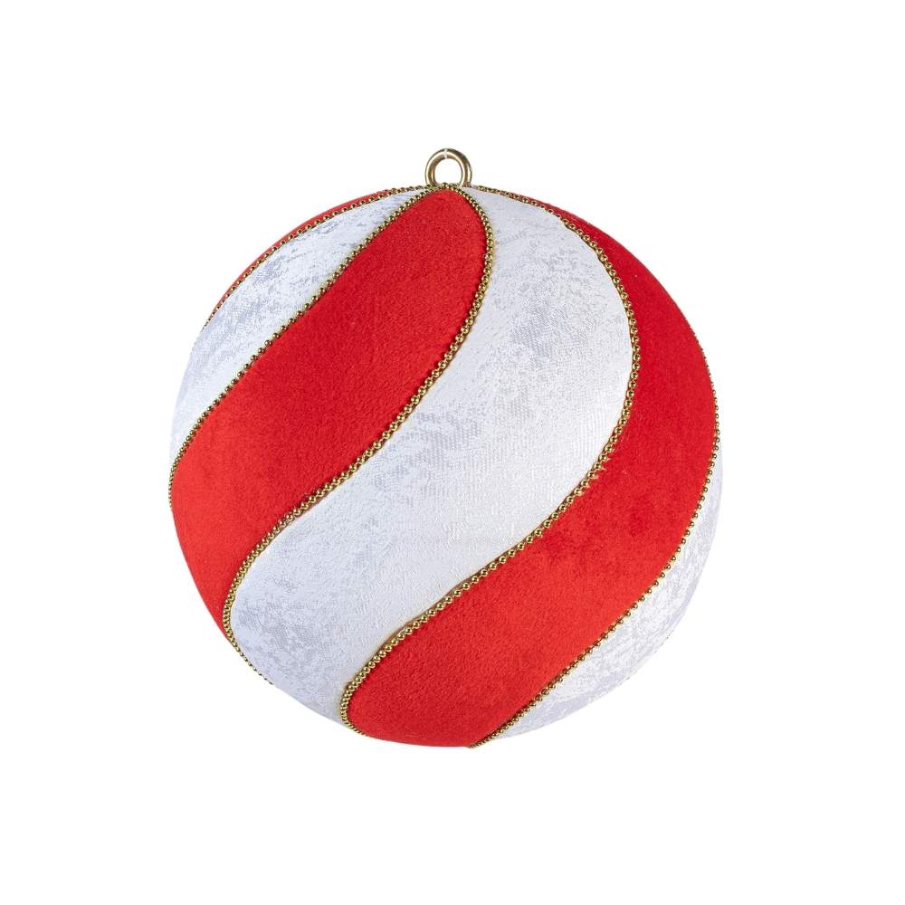 Bola Velvet Ondas Blanco Rojo