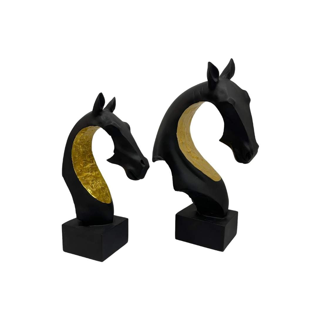 Cabeza de Caballo Negro Dorado