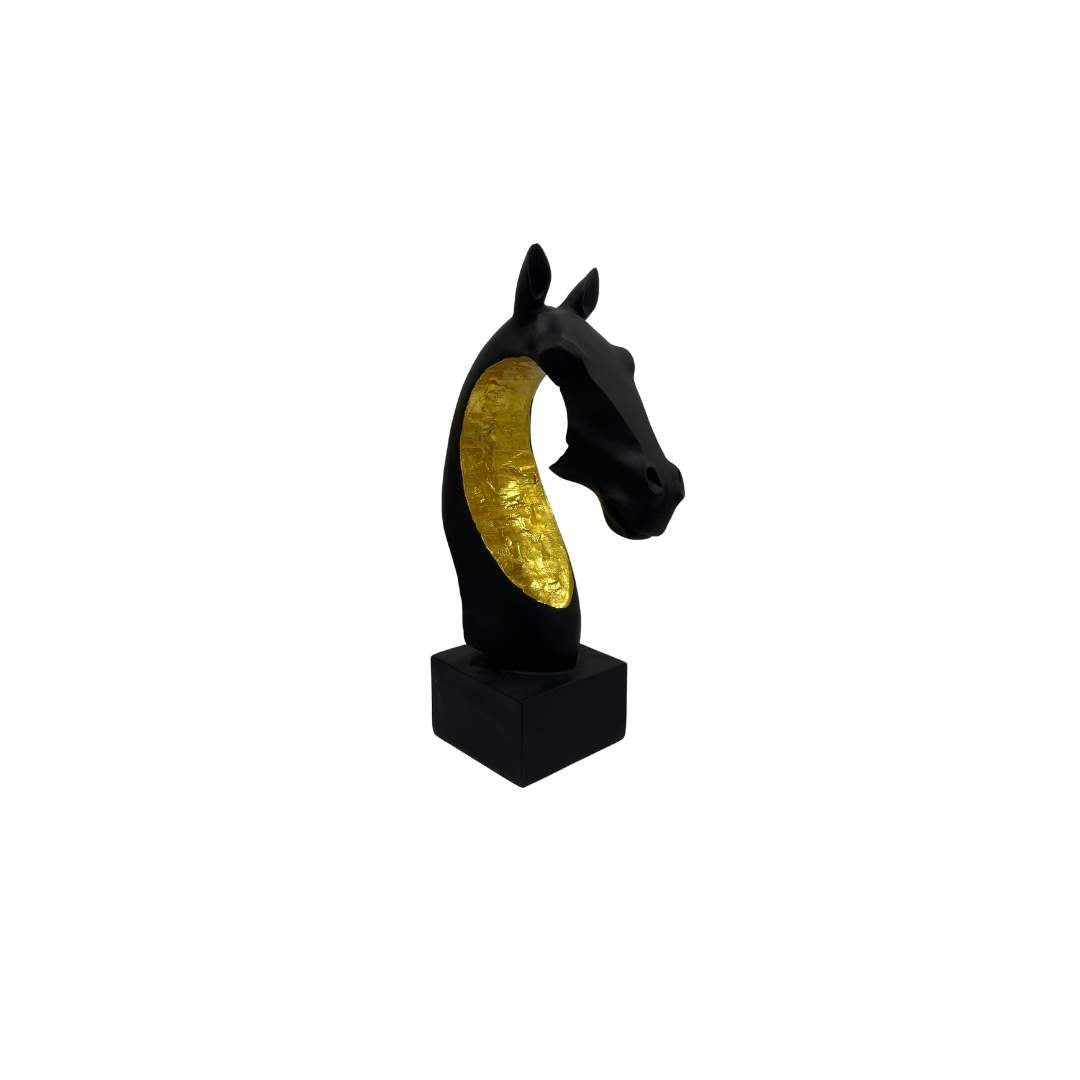 Cabeza de Caballo Negro Dorado