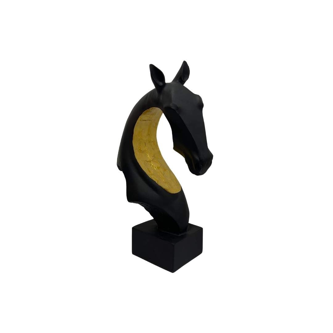 Cabeza de Caballo Negro Dorado