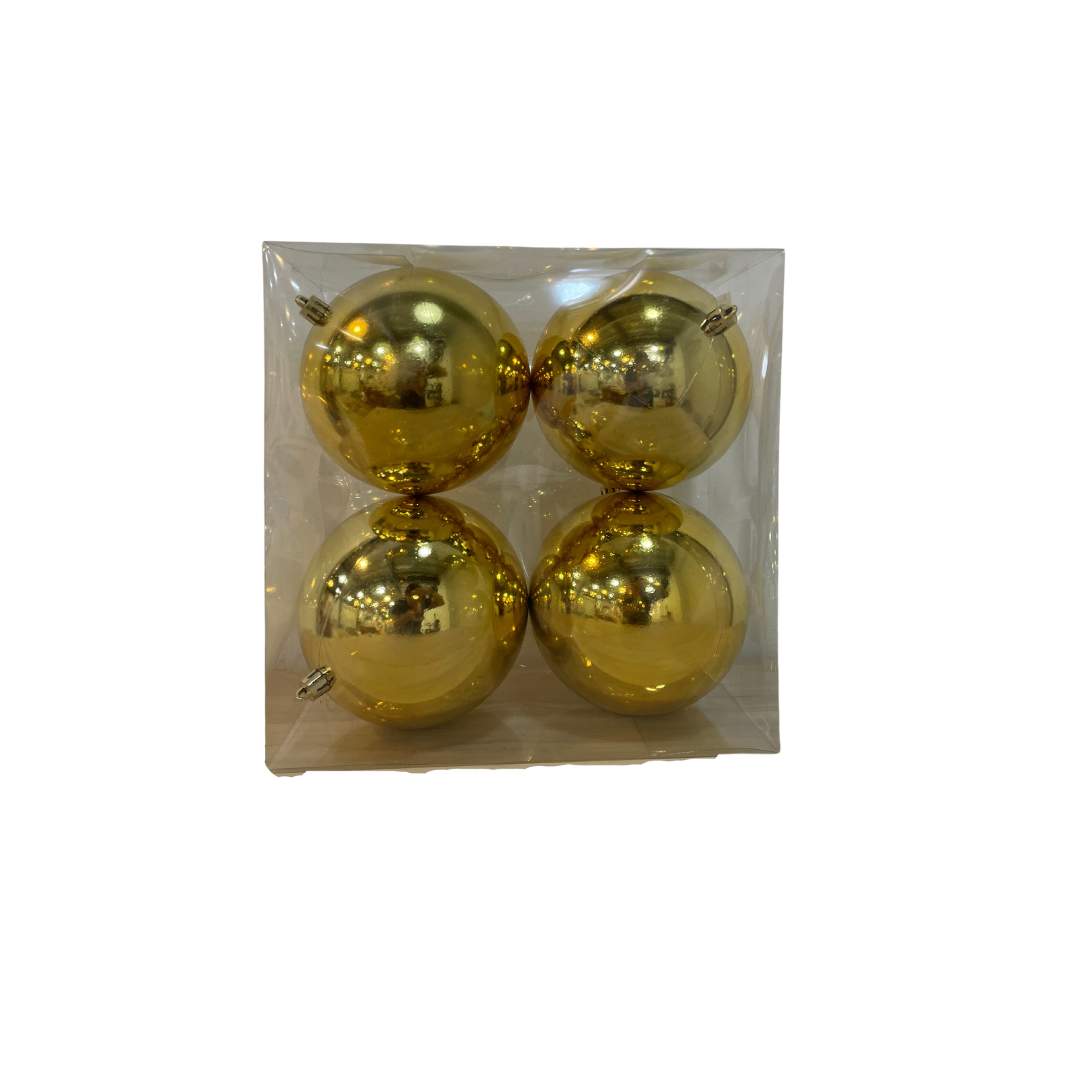 Caja x4 Bolas Brillantes Dorada
