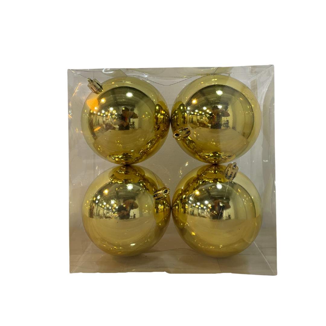 Caja x4 Bolas Brillantes Dorada