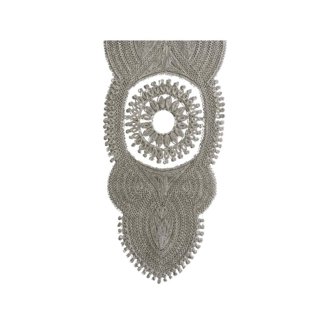 Camino de mesa Organza Bordado Beige