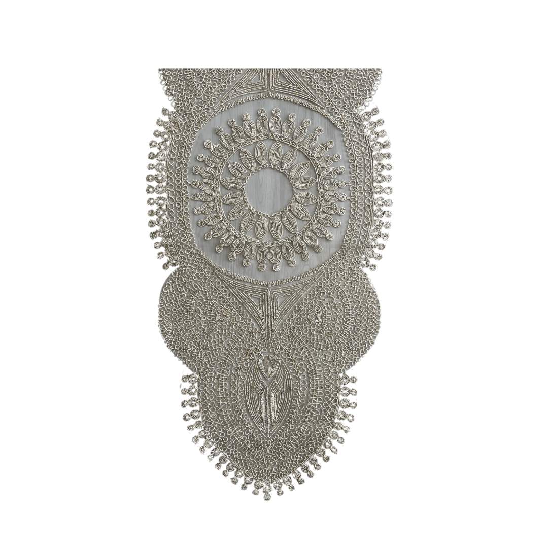 Camino de mesa Organza Corto Bordado Beige