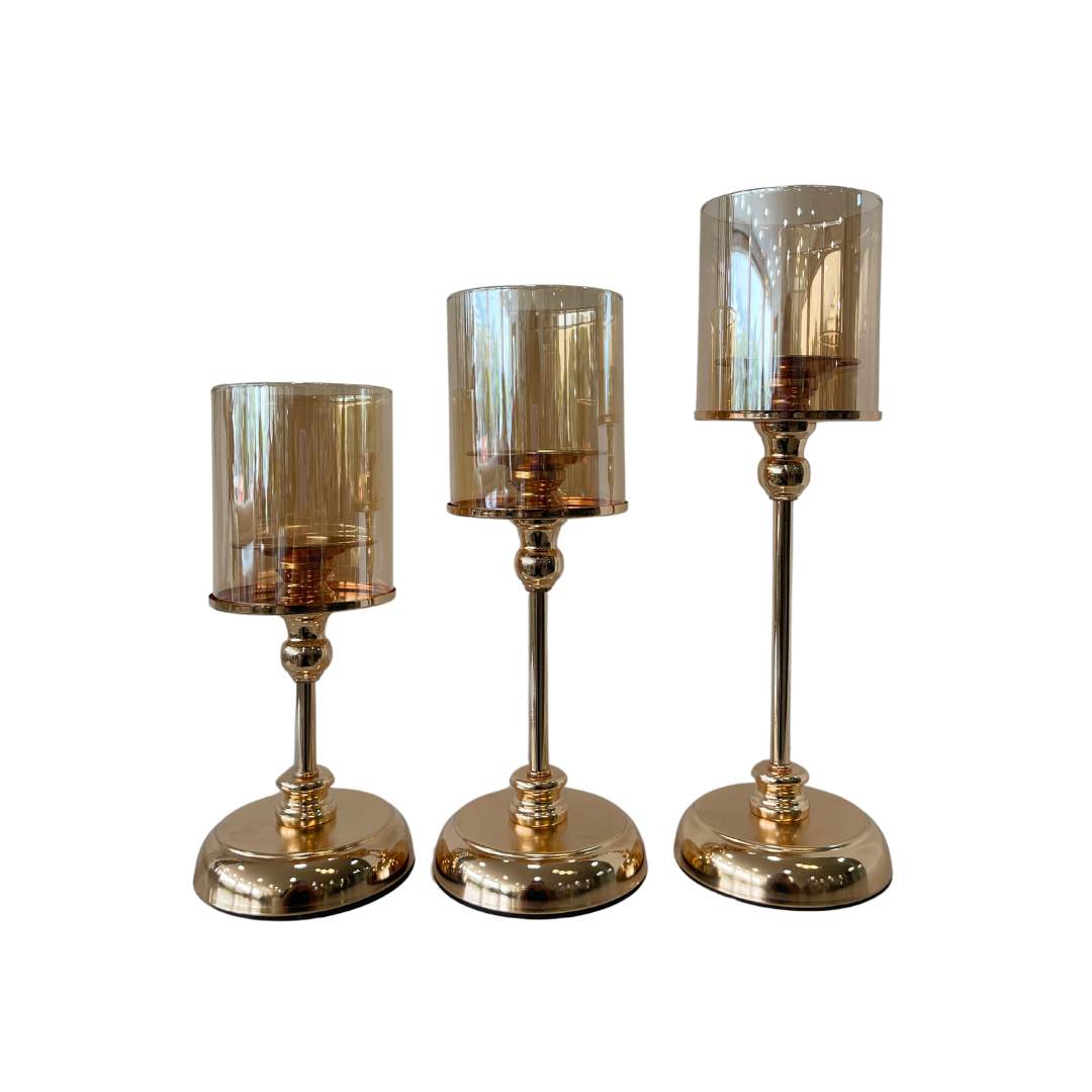 Candelabro Liso Dorado
