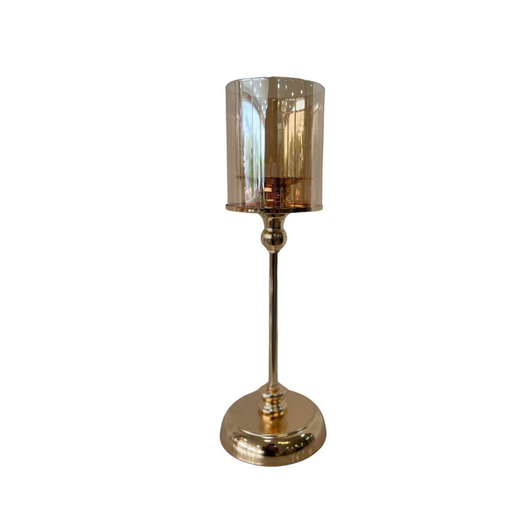 Candelabro Liso Dorado
