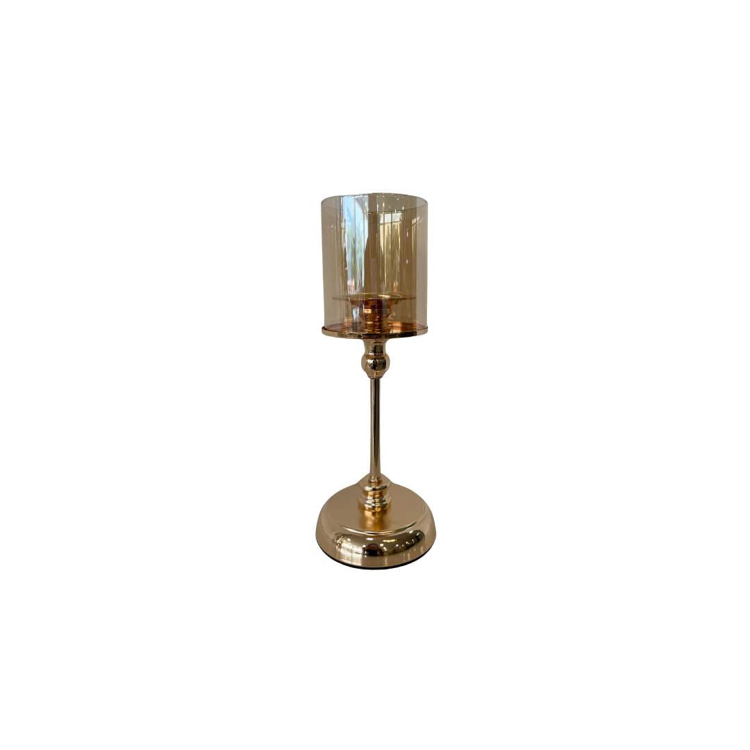Candelabro Liso Dorado