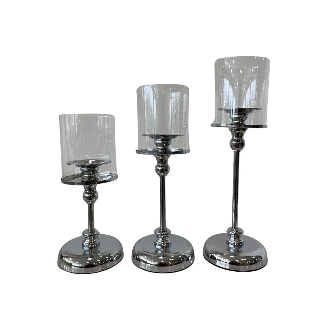 Candelabro Liso Plateado