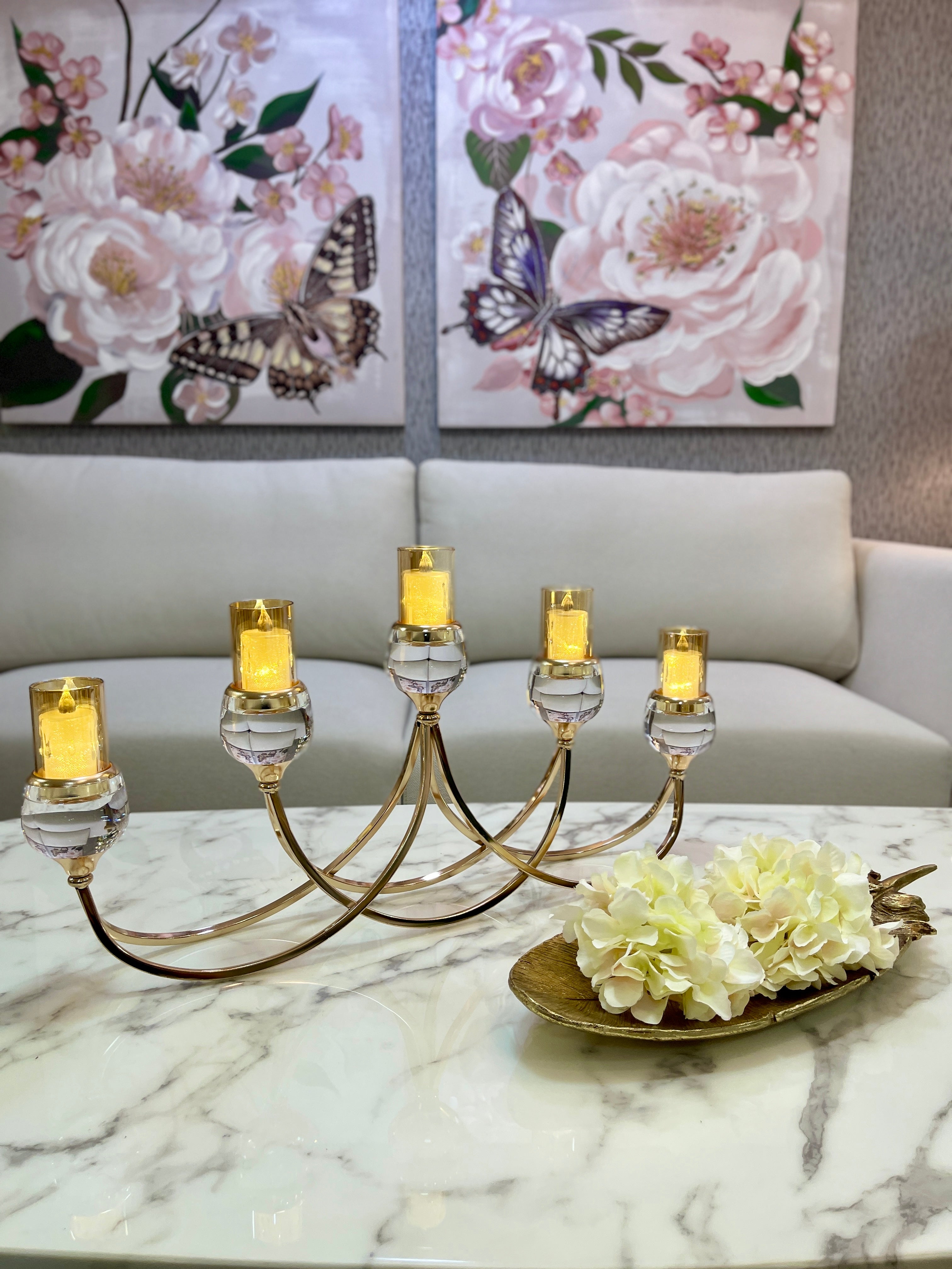 Candelabro x5 Copones Dorado