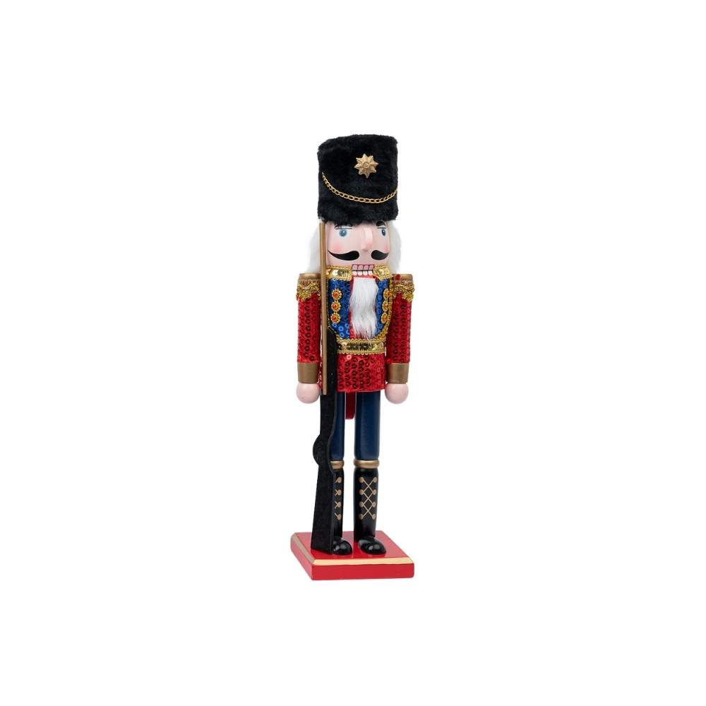 Soldado Fusil Rojo Azul Lentejuelas