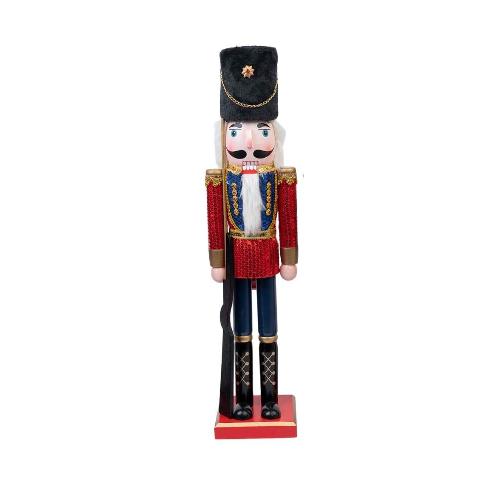 Soldado Fusil Rojo Azul Lentejuelas