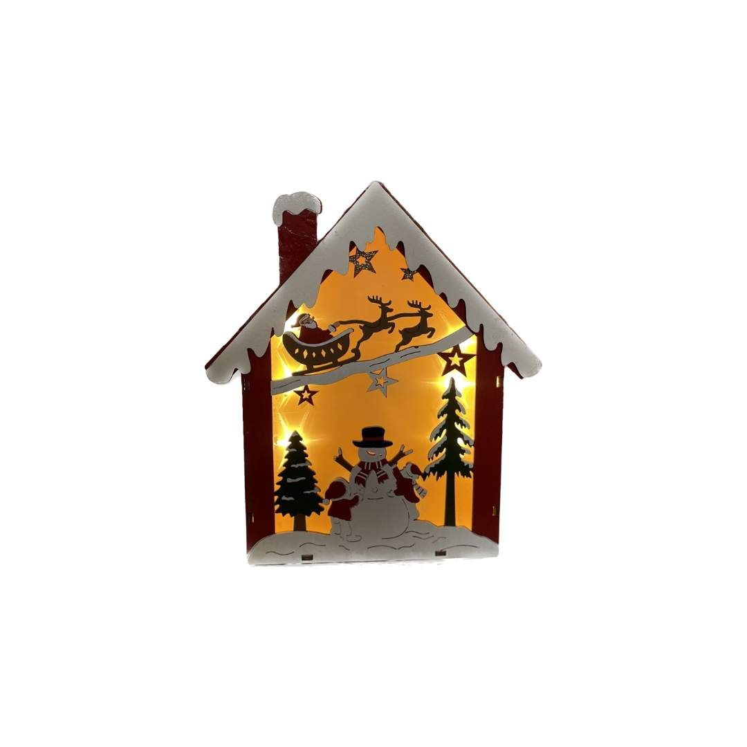 Casita Country Hombre de Nieve y Santa