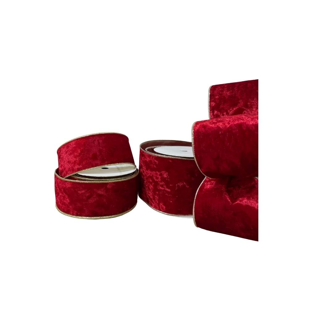 Cinta Velvet Rojo Dorado