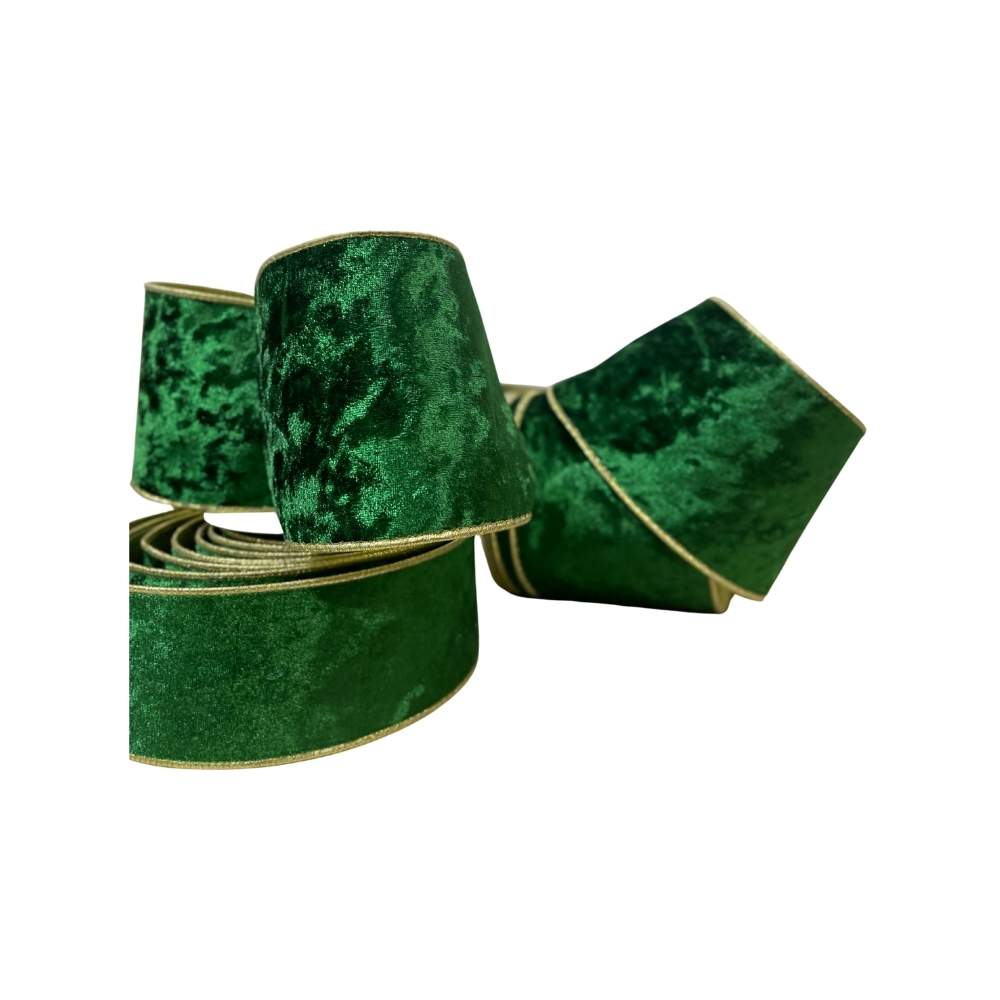 Cinta Velvet Verde Dorado