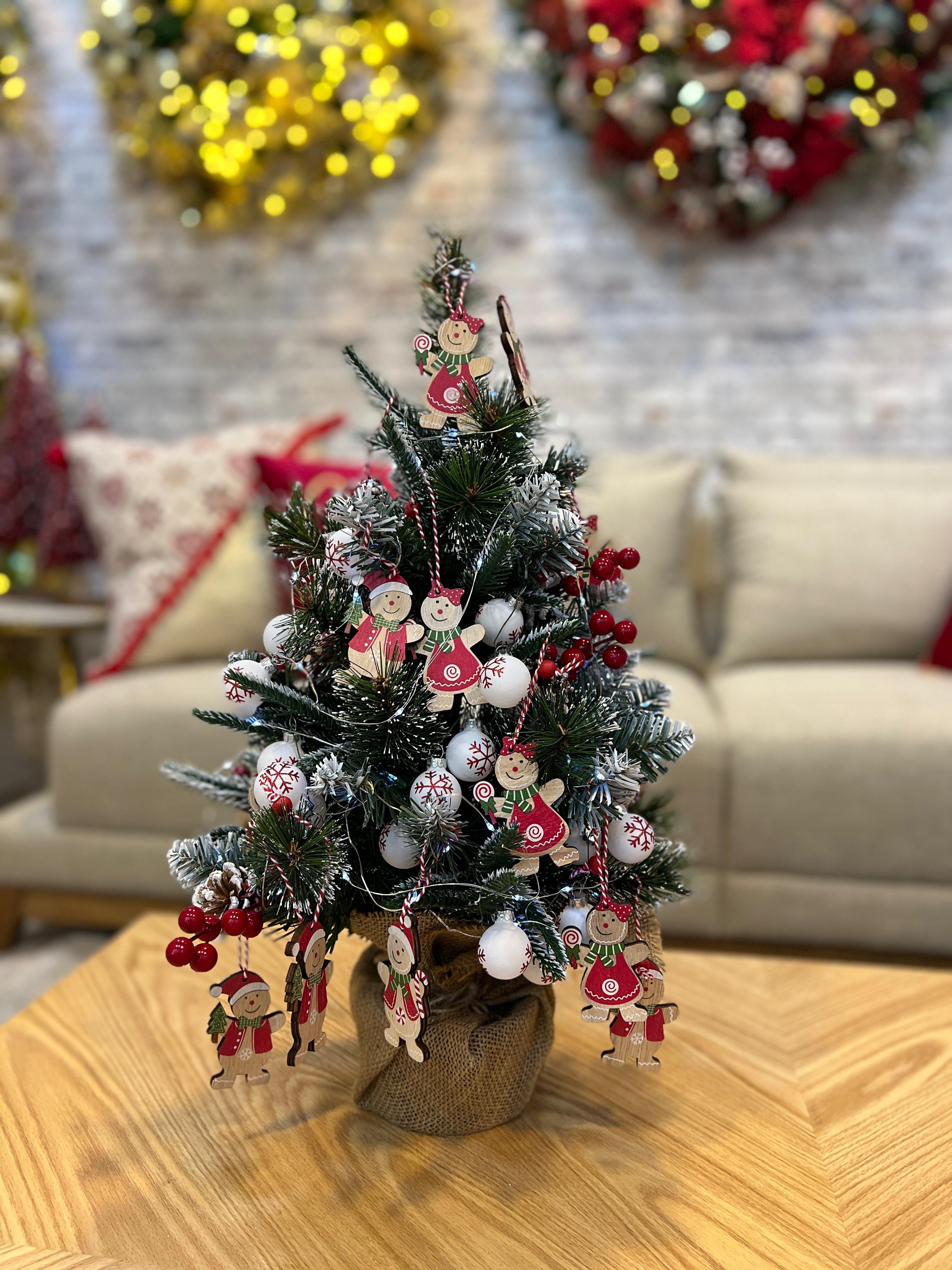 Árbol De Mesa Puntas Nevadas Berries
