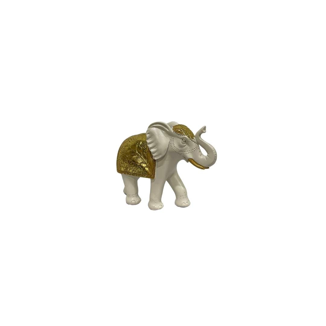 Elefante Marfil Tallado Dorado