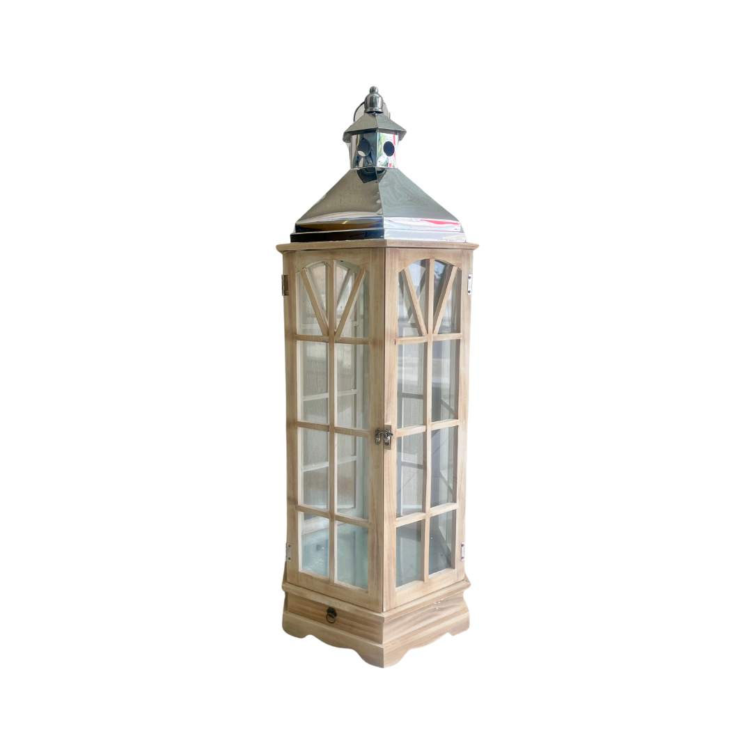 Farol Hexagonal Madera Vintage