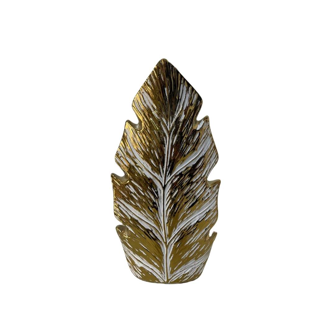 Jarrón Hoja de Platano Dorado