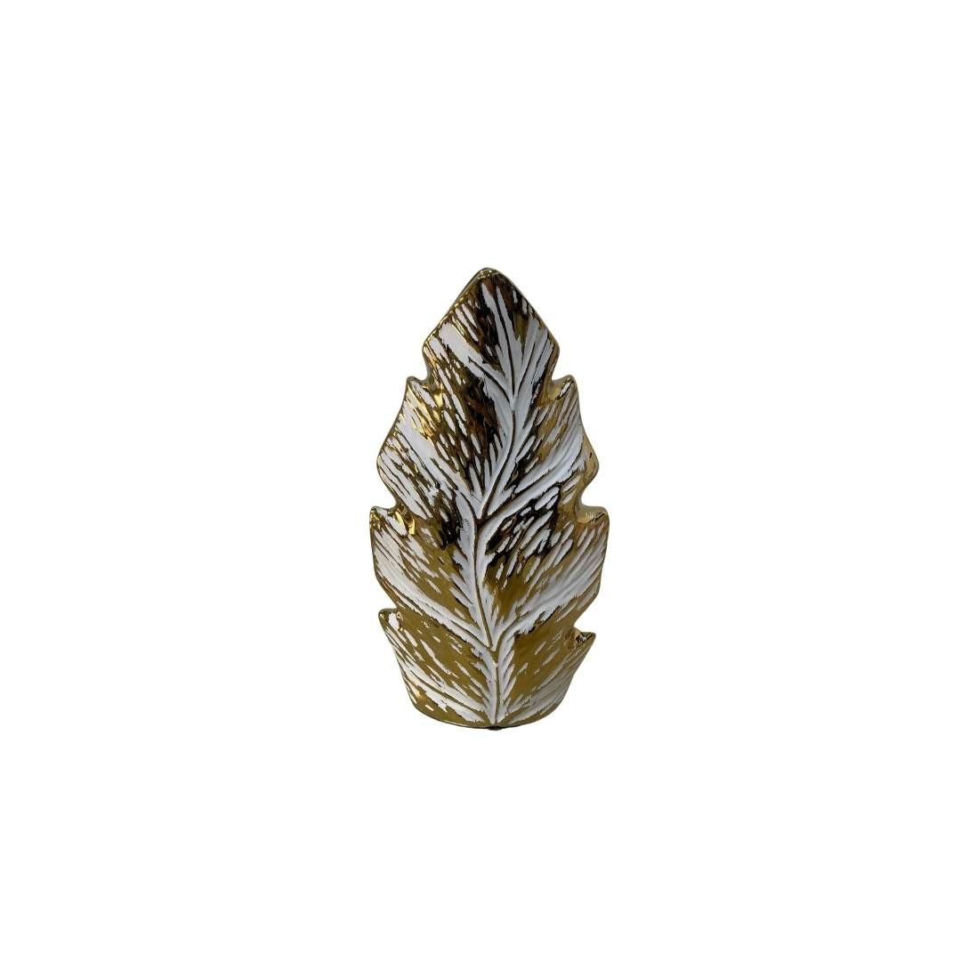 Jarrón Hoja de Platano Dorado