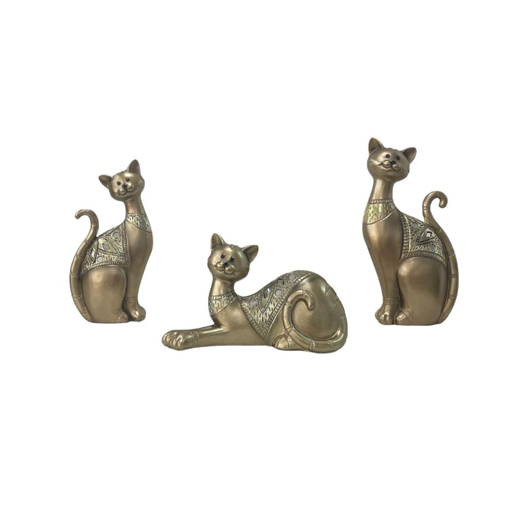 Gato Parado Grande Dorado