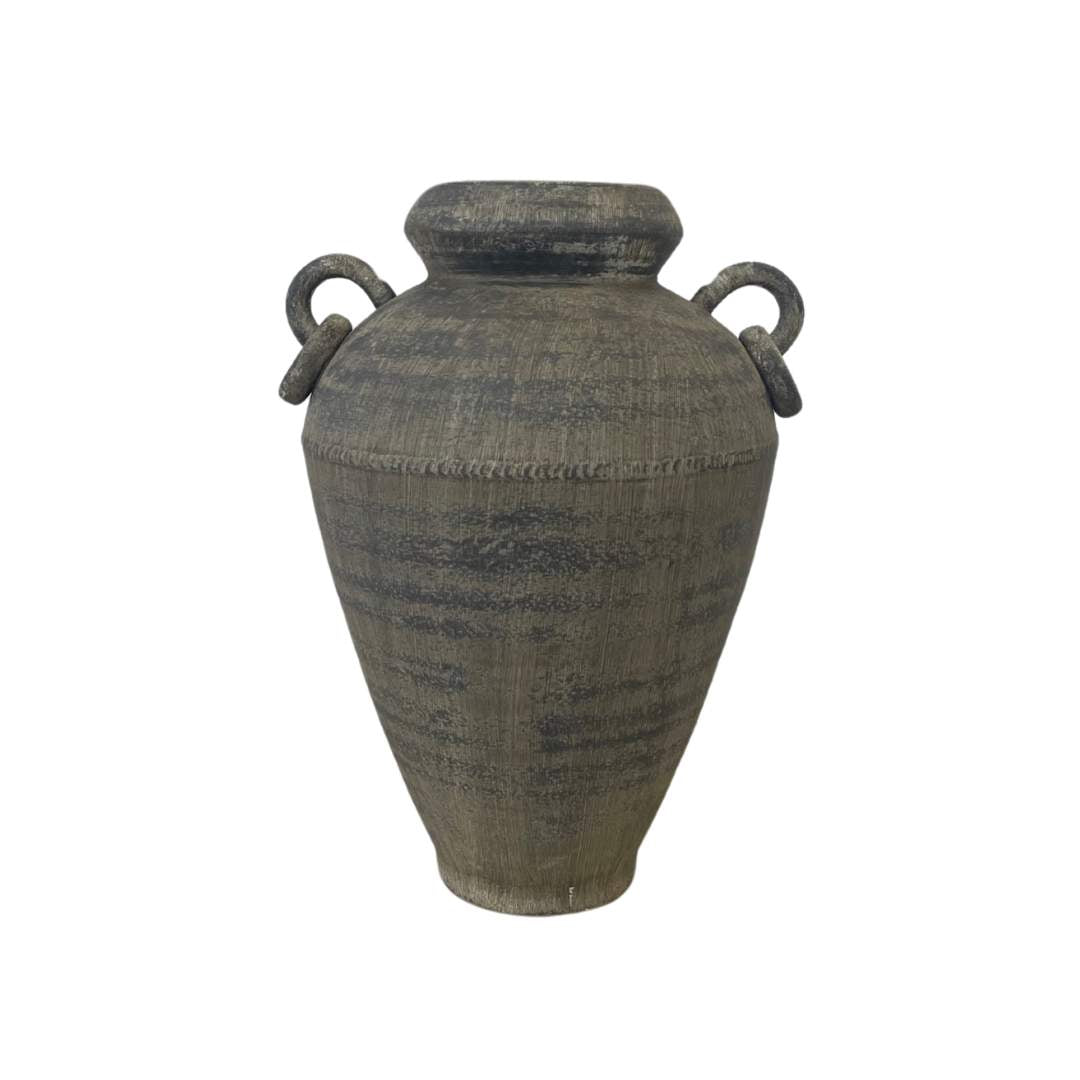Jarrón Rustico Orejas Taupe