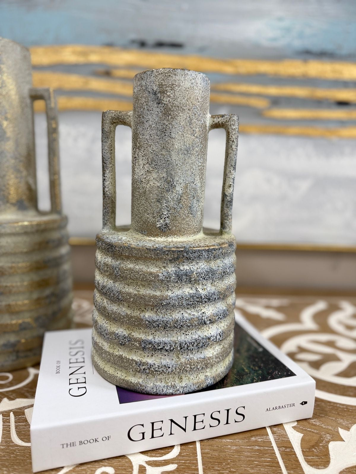 Jarrón Gris Oxidado