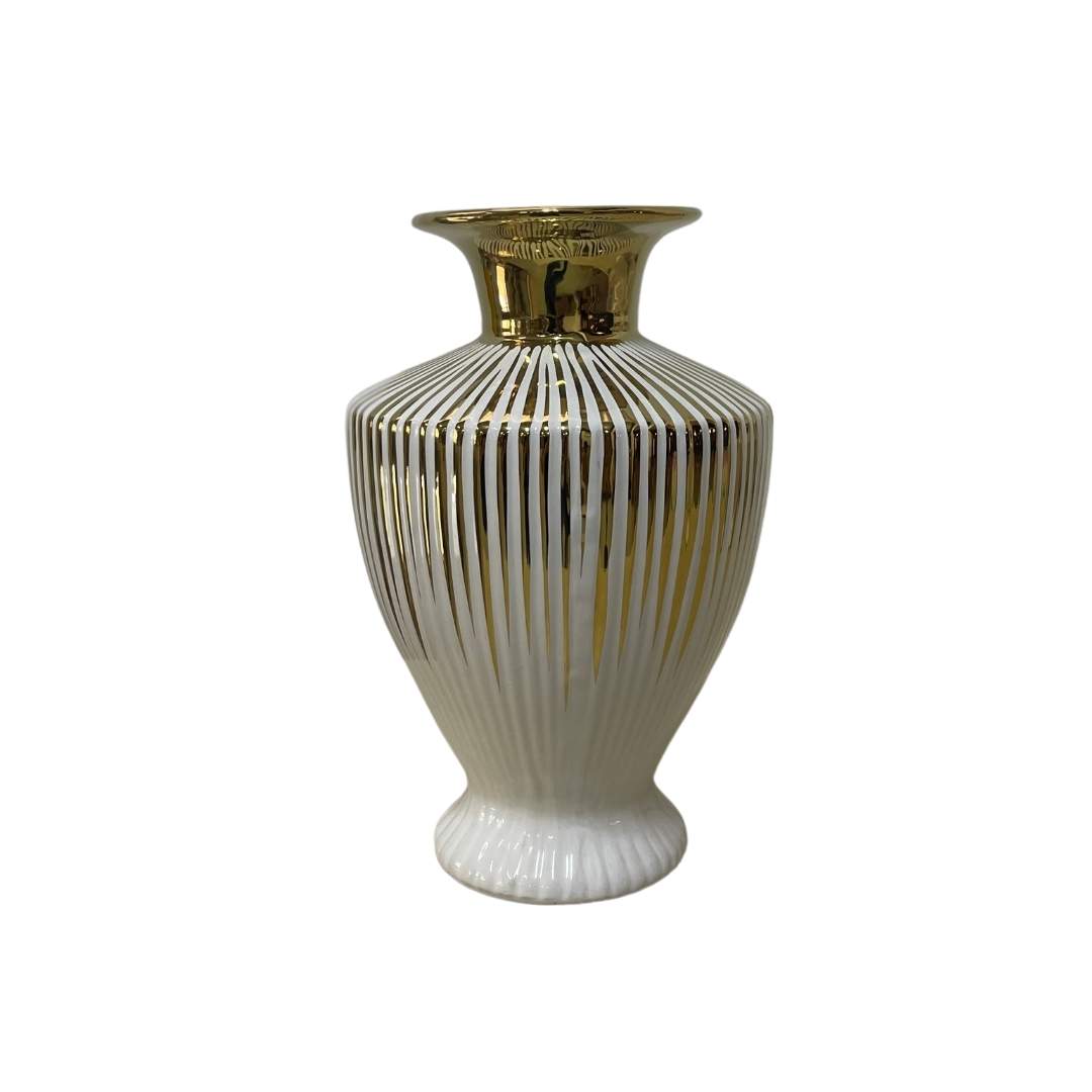 Jarrón Copa Lineas Dorado