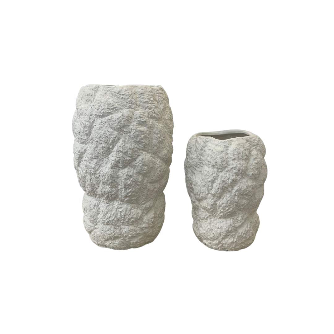 Jarrón Micro Corrugado Blanco