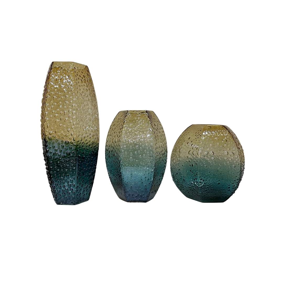 Jarrón Gotas Azul Amarillo