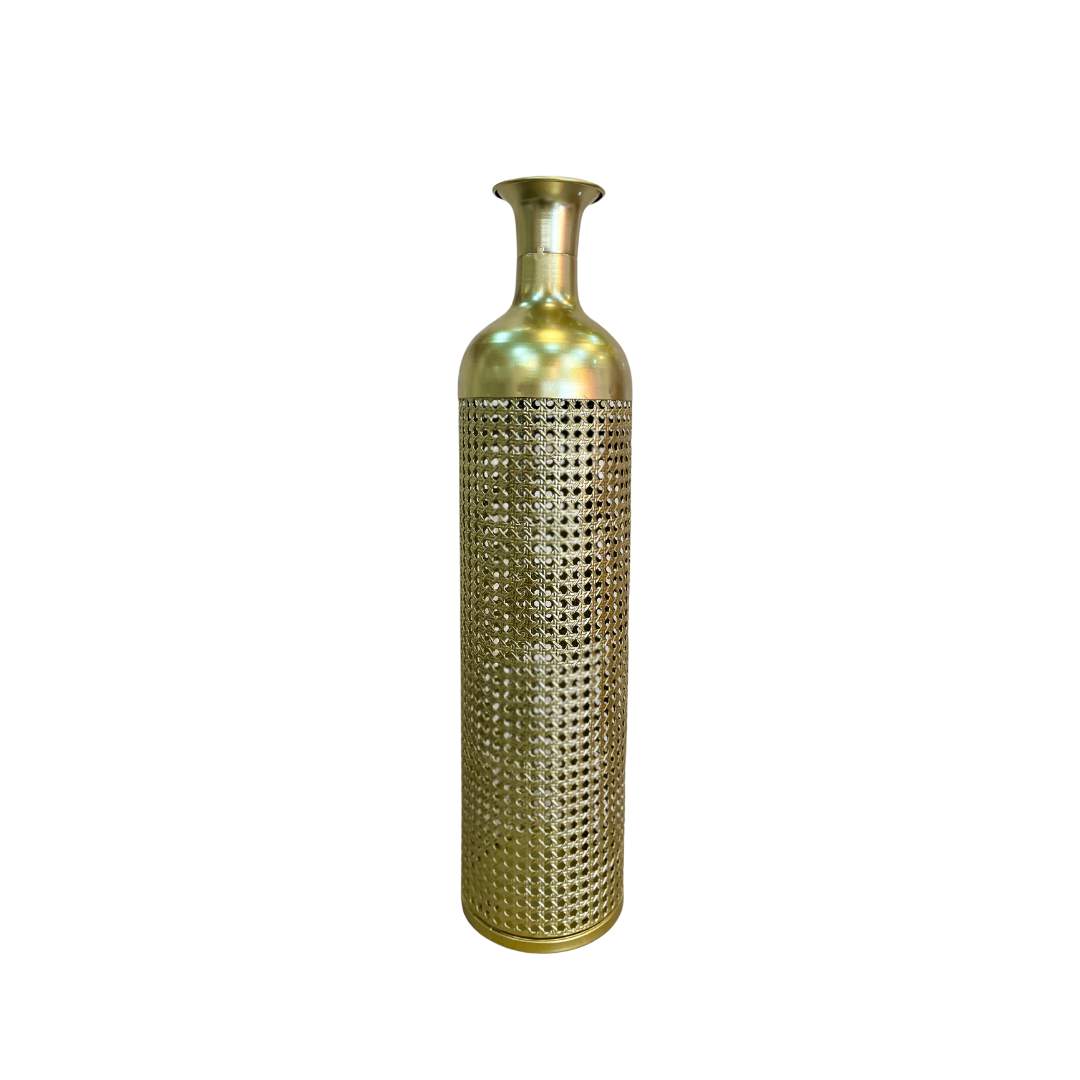 Jarrón Metal Calado Dorado