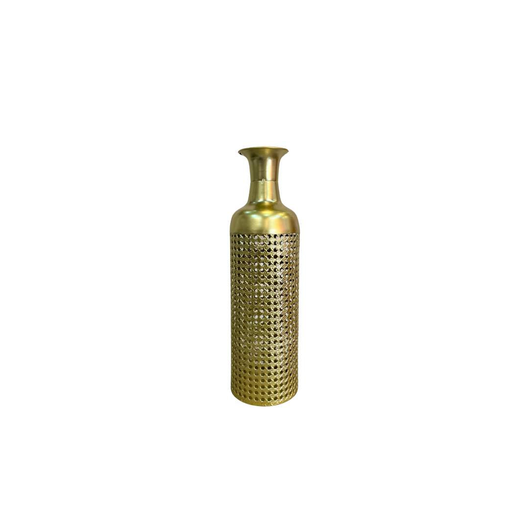 Jarrón Metal Calado Dorado