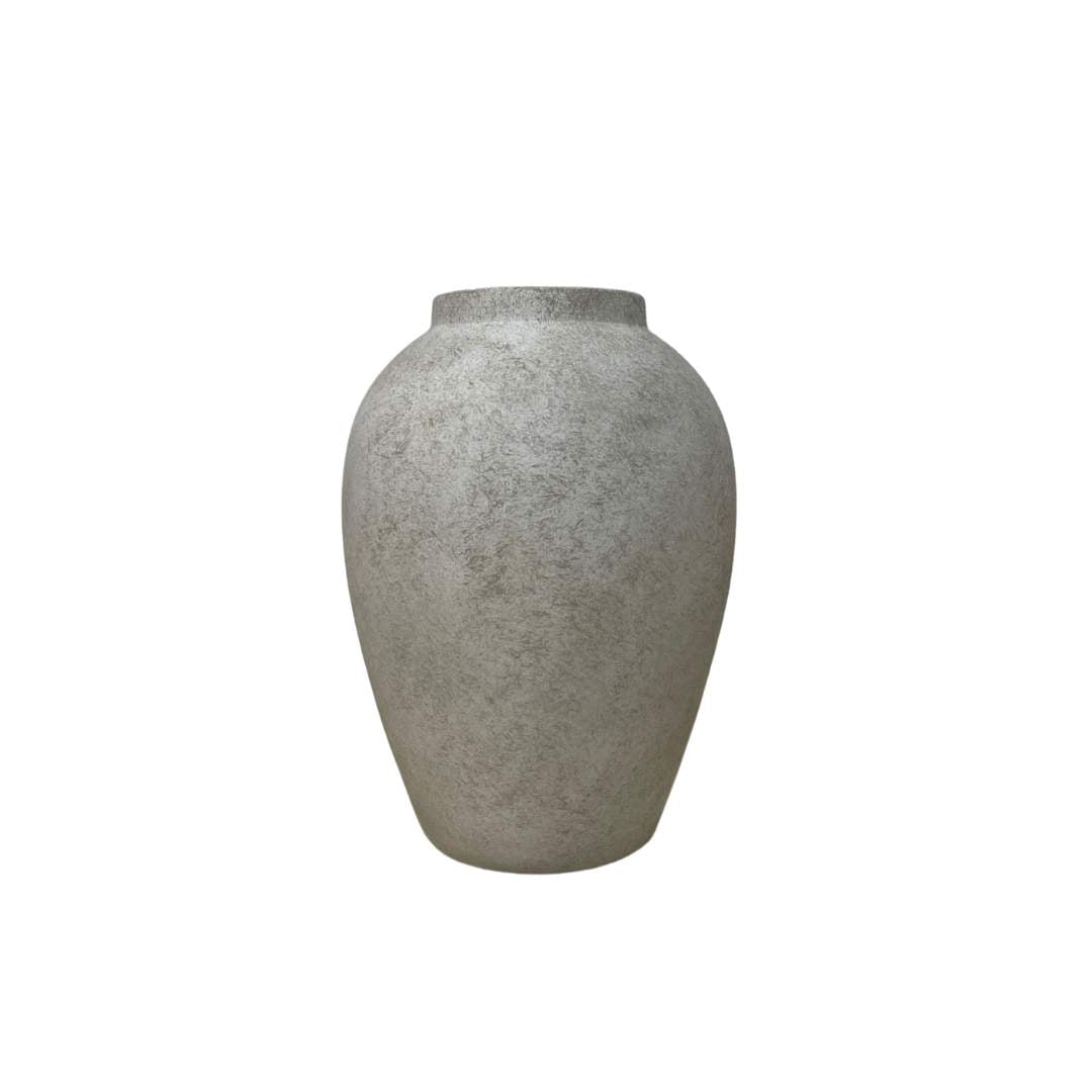 Jarrón Microcemento Blanco Gris