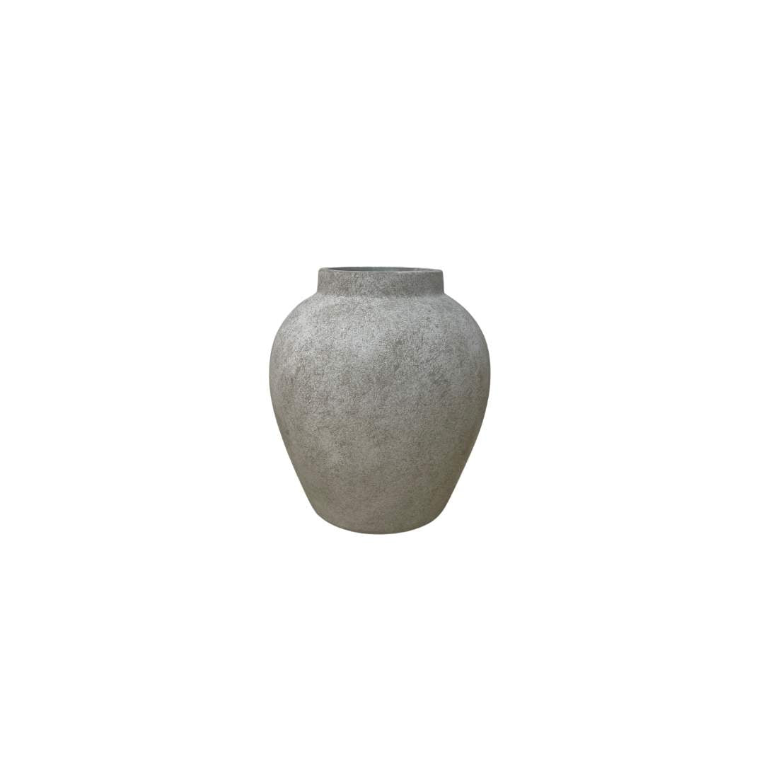 Jarrón Microcemento Blanco Gris