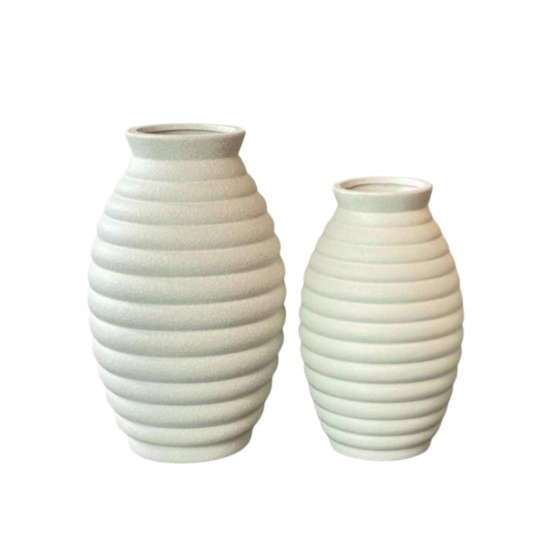 Jarrón Ondas Microcemento Blanco