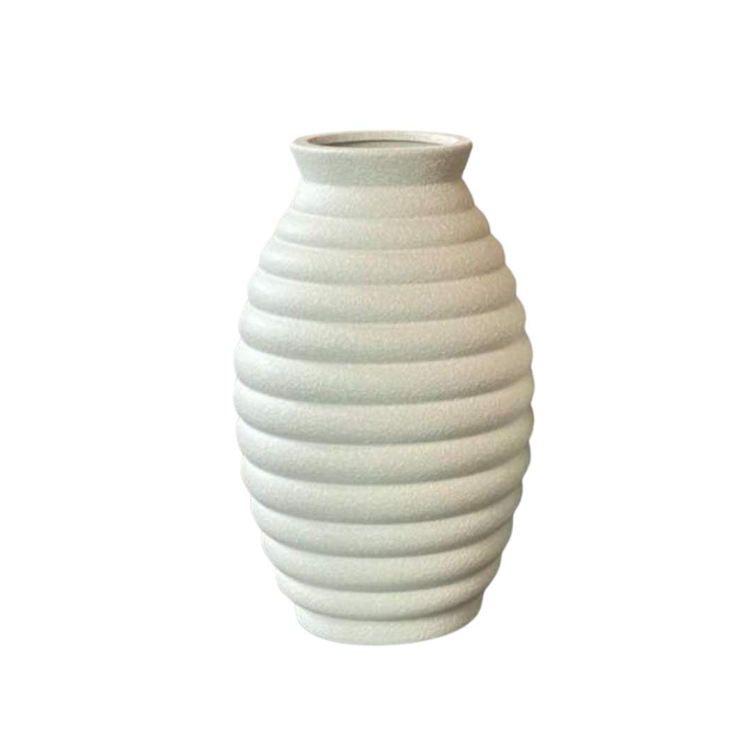 Jarrón Ondas Microcemento Blanco