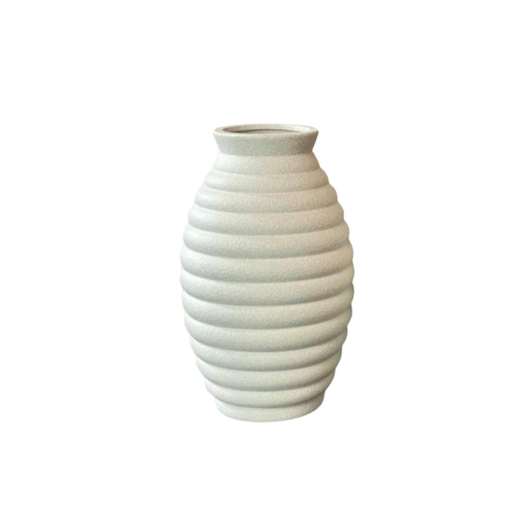 Jarrón Ondas Microcemento Blanco