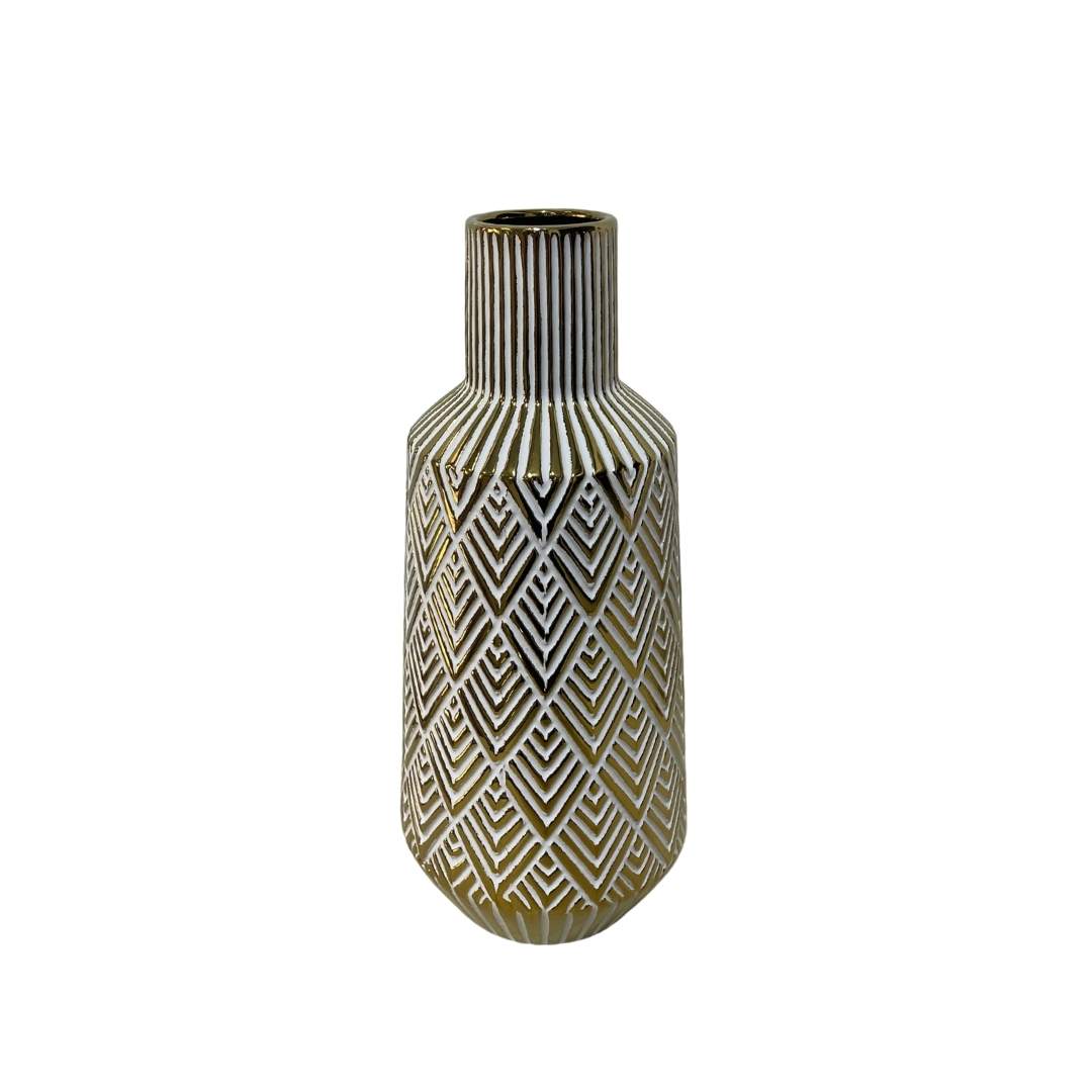 Jarrón Botella Espina de Pez Dorado