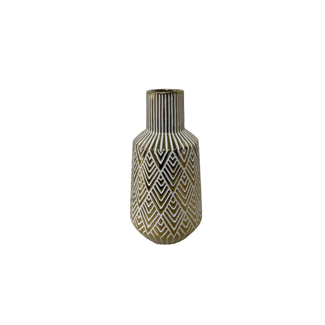 Jarrón Botella Espina de Pez Dorado