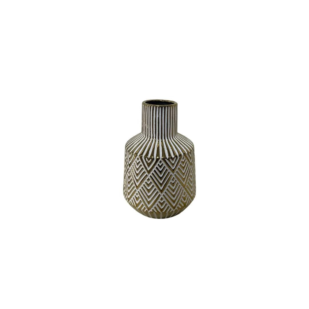 Jarrón Botella Espina de Pez Dorado