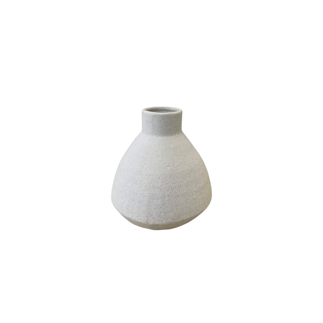 Florero Botella Blanco Jaspeado