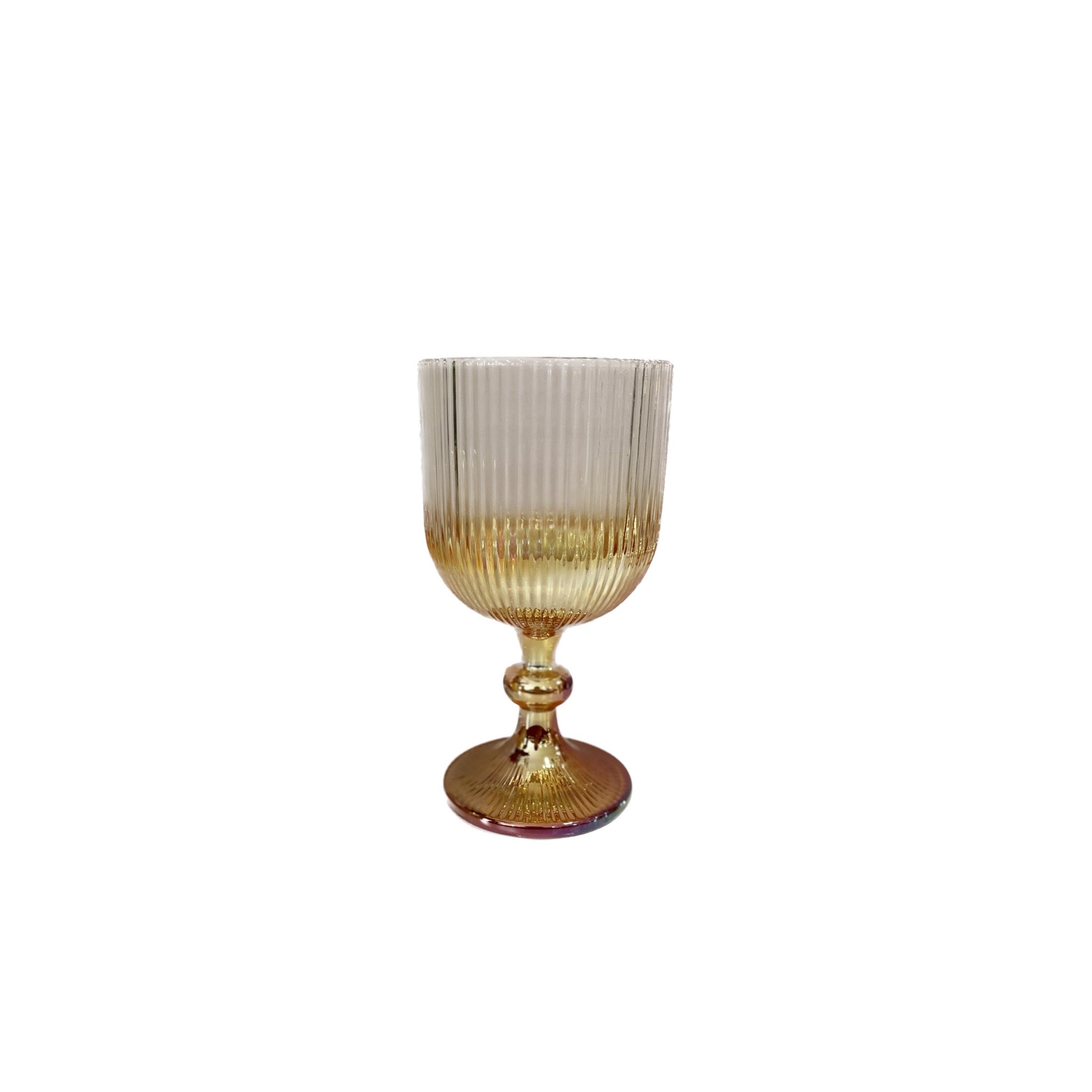 Juego de vasos y copas acanalado rose gold