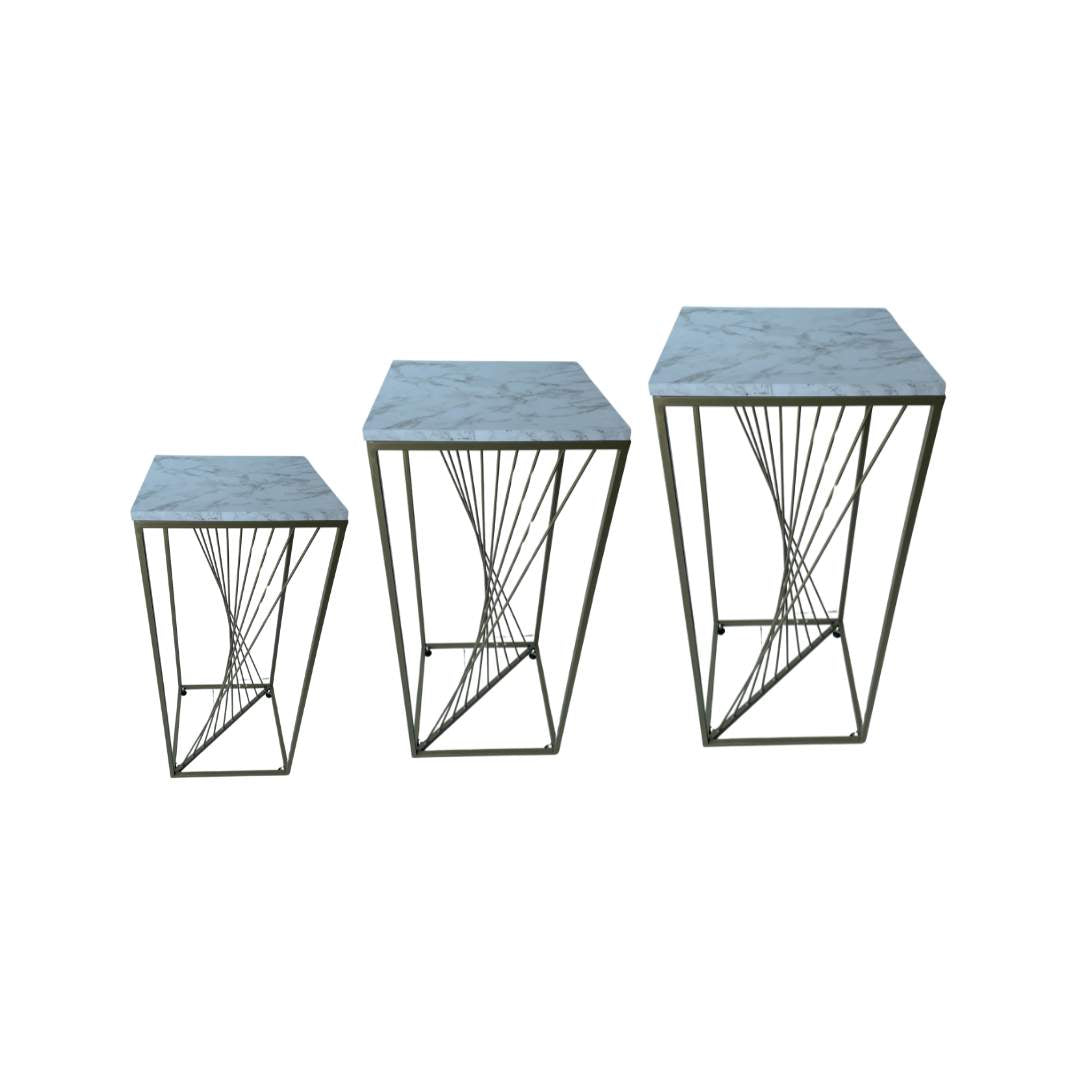 Mesa Auxiliar Cuadrada Zig zag Dorada