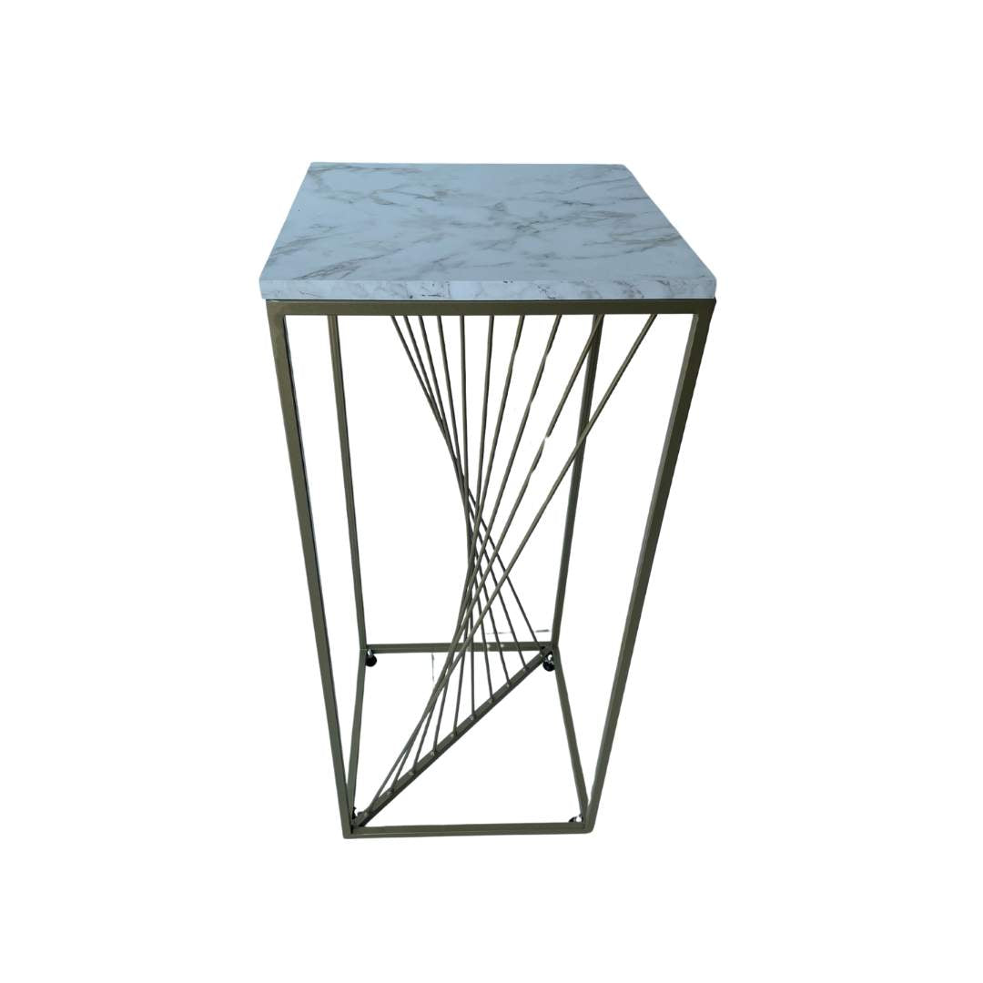 Mesa Auxiliar Cuadrada Zig zag Dorada