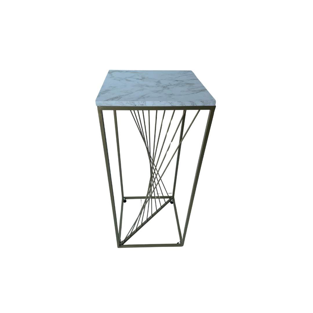 Mesa Auxiliar Cuadrada Zig zag Dorada
